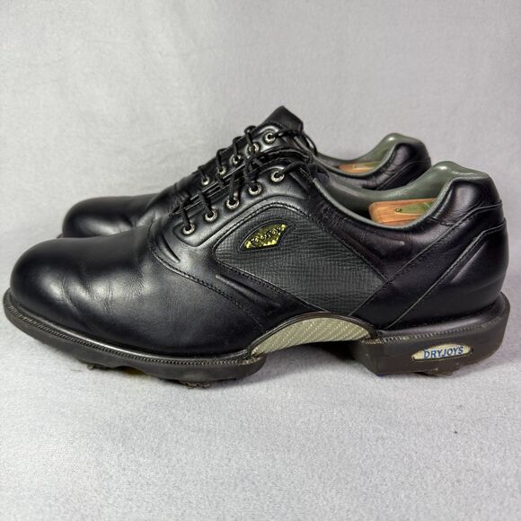 FootJoy DryJoys Mens Size 13W Black Leather Golf Shoes